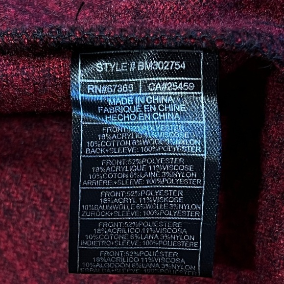 Steve Madden Sophia buffalo plaid red and black button up flannel - Picture 9 of 11